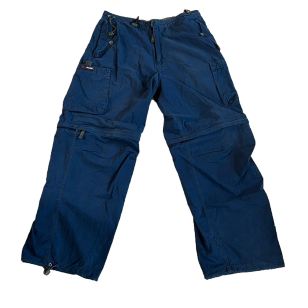 Vintage PLUGG tech nylon 70% cotton cargo pants blue size 34 large practical